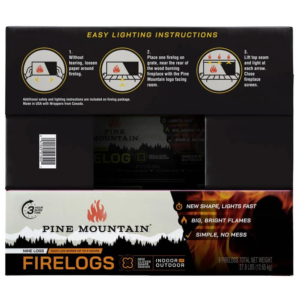 Traditional 3-Hour Firelogs, Long Burning Firelog For Fireplace, Campfire, Fire Pit, Indoor And Outdoor Use (9-Pack) 6 Traditional 3-Hour Firelogs, Long Burning Firelog For Fireplace, Campfire, Fire Pit, Indoor And Outdoor Use (9-Pack) - Image 6