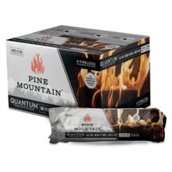 Quantum Premium Firelog, 2.5-Hour Firelog, Bright Firelog For Fireplace, Fire Pit, Indoor And Outdoor Use (4-Pack)
