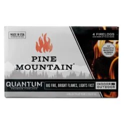 Quantum Premium Firelog, 2.5-Hour Firelog, Bright Firelog For Fireplace, Fire Pit, Indoor And Outdoor Use (4-Pack) -Fire Place Store pine mountain firewood 800 000 186 c3 1000