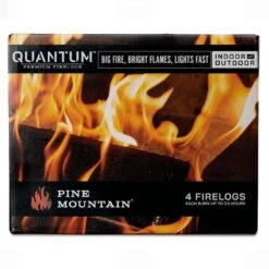 Quantum Premium Firelog, 2.5-Hour Firelog, Bright Firelog For Fireplace, Fire Pit, Indoor And Outdoor Use (4-Pack) -Fire Place Store pine mountain firewood 800 000 186 fa 1000