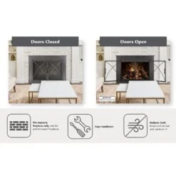 Albus Large Glass Fireplace Doors -Fire Place Store pleasant hearth fireplace doors al 1902 40 1000