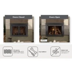 Amhearst Medium Glass Fireplace Doors -Fire Place Store pleasant hearth fireplace doors am 2101 40 1000