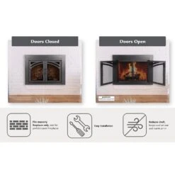 Axel Medium Glass Fireplace Doors -Fire Place Store pleasant hearth fireplace doors ax 1301 40 1000