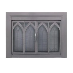 Collin Medium Gunmetal Glass Fireplace Doors -Fire Place Store pleasant hearth fireplace doors ci 3501gm e1 1000