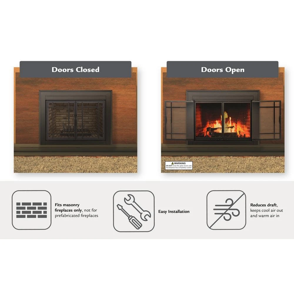 Easton Large Glass Fireplace Doors 3 Easton Large Glass Fireplace Doors - Image 3