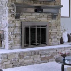 Ellis Medium Gunmetal Glass Fireplace Doors