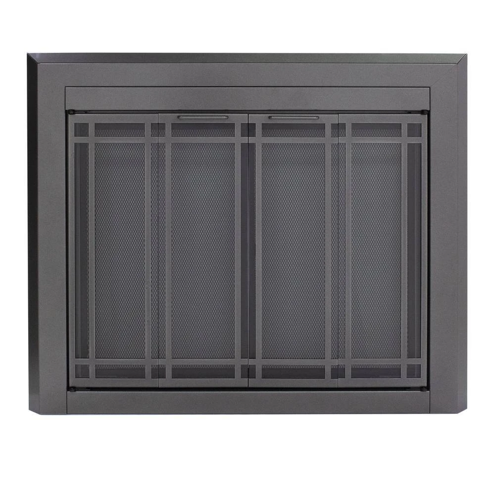 Ellis Medium Gunmetal Glass Fireplace Doors 2 Ellis Medium Gunmetal Glass Fireplace Doors - Image 2