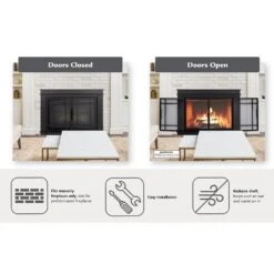Fillmore Small Glass Fireplace Doors -Fire Place Store pleasant hearth fireplace doors fl 5800 40 1000