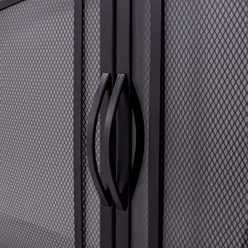 Fenwick Medium Black Glass Fireplace Doors 6 Fenwick Medium Black Glass Fireplace Doors - Image 6