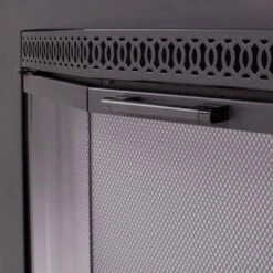 Gavin Medium Black Glass Fireplace Doors -Fire Place Store pleasant hearth fireplace doors gv 7001bl 66 1000