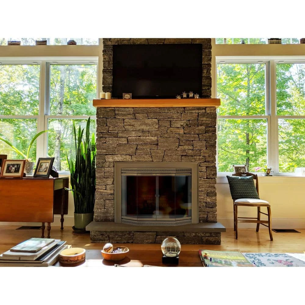 Gavin Medium Heritage Brass Glass Fireplace Doors 1 Gavin Medium Heritage Brass Glass Fireplace Doors