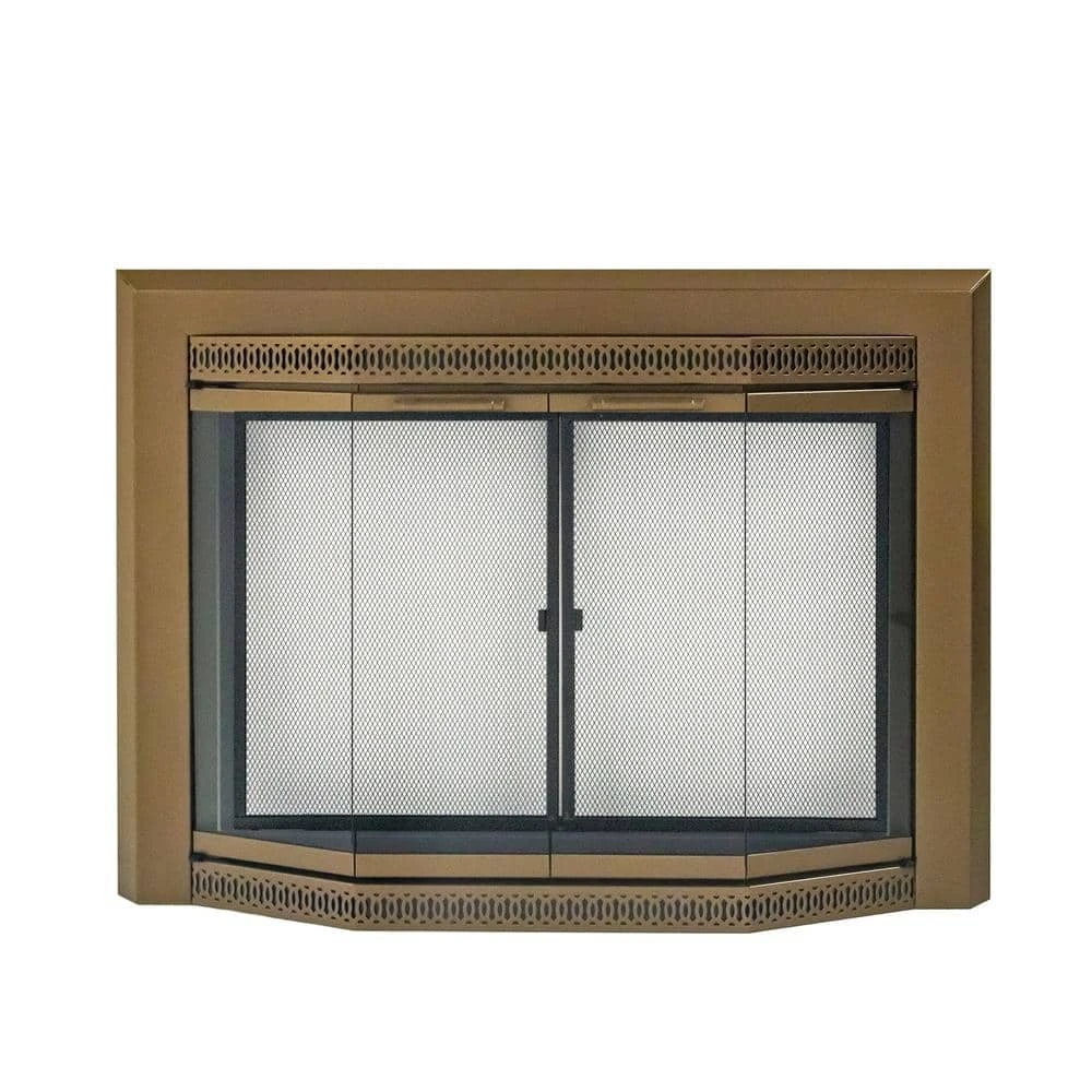 Gavin Medium Heritage Brass Glass Fireplace Doors 2 Gavin Medium Heritage Brass Glass Fireplace Doors - Image 2