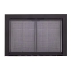 Linear Aluminum X-Small Black Glass Fireplace Doors -Fire Place Store pleasant hearth fireplace doors sl 4011bl e1 1000