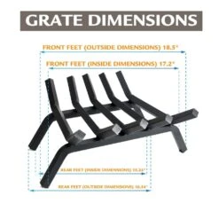3/4 In. 18 In. 5-Bar Steel Fireplace Grate -Fire Place Store pleasant hearth fireplace grates bg7 185m 1d 1000