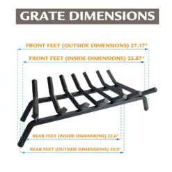 3/4 In. 27 In. 7-Bar Steel Fireplace Grate -Fire Place Store pleasant hearth fireplace grates bg7 277m 1d 1000