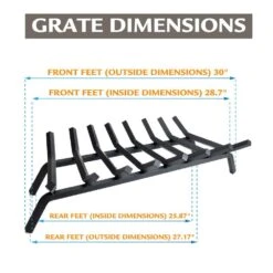 3/4 In. 30 In. 8-Bar Steel Fireplace Grate 10 3/4 In. 30 In. 8-Bar Steel Fireplace Grate -Fire Place Store pleasant hearth fireplace grates bg7 308m 1d 1000