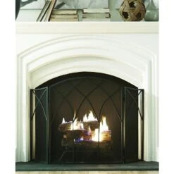 Gothic Black Steel 3-Panel Fireplace Screen -Fire Place Store pleasant hearth fireplace screens 633 31 1000
