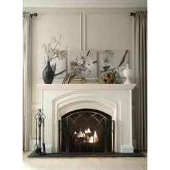 Gothic Black Steel 3-Panel Fireplace Screen -Fire Place Store pleasant hearth fireplace screens 633 4f 1000