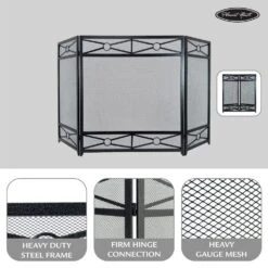 Sheffield 3-Panel Fireplace Screen In Vintage Iron -Fire Place Store pleasant hearth fireplace screens fa146s 40 1000