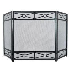 Sheffield 3-Panel Fireplace Screen In Vintage Iron