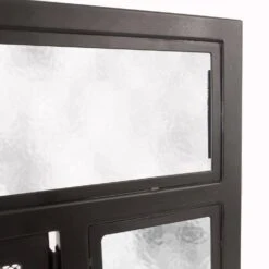 Manchester Large Size Black Steel And Glass Single-Panel Fireplace Screen With Doors -Fire Place Store pleasant hearth fireplace screens fa183s l 4f 1000