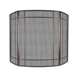Asteria 3-Panel Fireplace Screen In Wenge