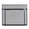 Black Steel 1-Panel Fireplace Screen