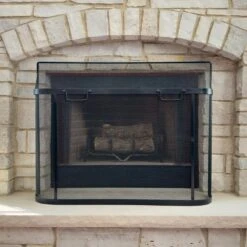 Black Steel 1-Panel Fireplace Screen 6 Black Steel 1-Panel Fireplace Screen -Fire Place Store pleasant hearth fireplace screens fa342s e1 1000