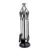Gothic 5-Piece Fireplace Tool Set With Decorative Handles