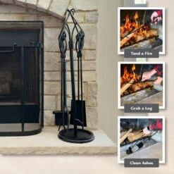 Gothic 5-Piece Fireplace Tool Set With Decorative Handles 13 Gothic 5-Piece Fireplace Tool Set With Decorative Handles -Fire Place Store pleasant hearth fireplace tools 666 77 1000