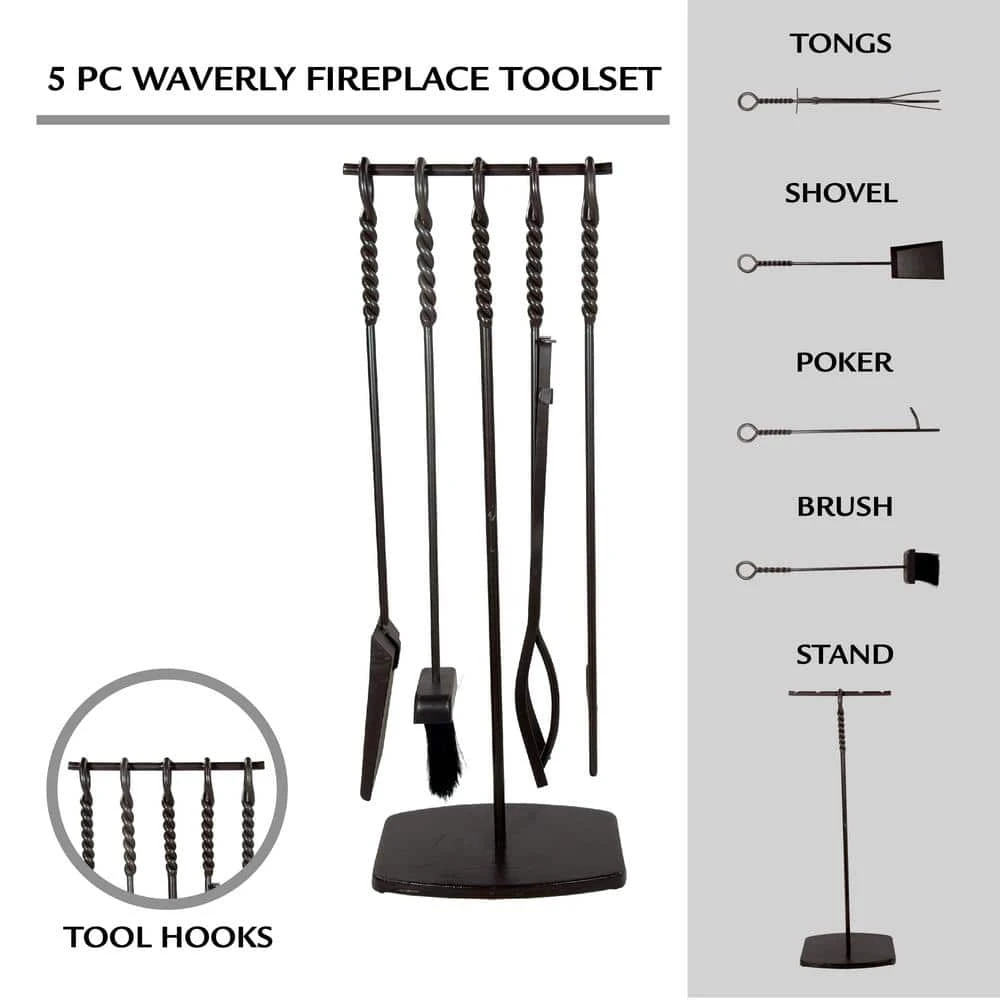 Waverly 5-Piece Fireplace Tool Set 3 Waverly 5-Piece Fireplace Tool Set - Image 3