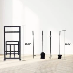 Harper 4-Piece Log Holder And Fireplace Tool Set -Fire Place Store pleasant hearth fireplace tools fa338lt 66 1000