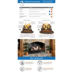 Willow Oak 24 In. Vented Gas Log Set -Fire Place Store pleasant hearth vented gas fireplace logs vl wo24d 1d 1000