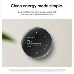 Google Nest Learning Thermostat (4th Gen) With Nest Temperature Sensor (2nd Gen) -Polished Obsidian -Fire Place Store polished obsidian google programmable thermostats ga05169 us 76 1000