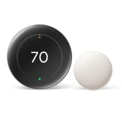 Google Nest Learning Thermostat (4th Gen) With Nest Temperature Sensor (2nd Gen) - Polished Silver