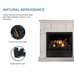 30,000 BTU Heating Ventless Gas Log Set With 18 Dual Fuel Technology -Fire Place Store procom heating ventless gas fireplace logs 210126 44 1000