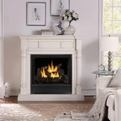 30,000 BTU Heating Ventless Gas Log Set With 18 Dual Fuel Technology -Fire Place Store procom heating ventless gas fireplace logs 210126 4f 1000