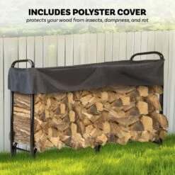 8 Ft. Firewood Log Rack With Cover -Fire Place Store pure garden firewood racks m150030 44 1000