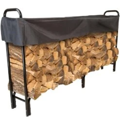 8 Ft. Firewood Log Rack With Cover -Fire Place Store pure garden firewood racks m150030 fa 1000