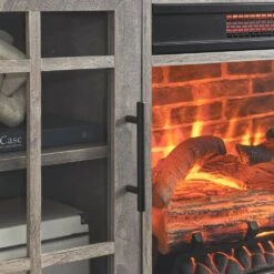 CLIHOME 55 In. Embedded Wall Mount Electric Fireplace TV Media Stand In Reclaimed Barnwood Color 13 CLIHOME 55 In. Embedded Wall Mount Electric Fireplace TV Media Stand In Reclaimed Barnwood Color -Fire Place Store reclaimed barnwood color clihome fireplace tv stands cl cb72634 1f 1000