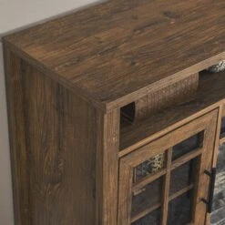 55 In. Freestanding Electric Fireplace In Reclaimed Barnwood TV Media Stand With KD Inserts Heater -Fire Place Store reclaimed barnwood maocao hoom fireplace tv stands sf132634 fa 1000