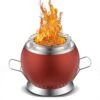 10 In. W X 8 In. H Stainless Steel Wood Burning Outdoor Living Fire Pit In Red