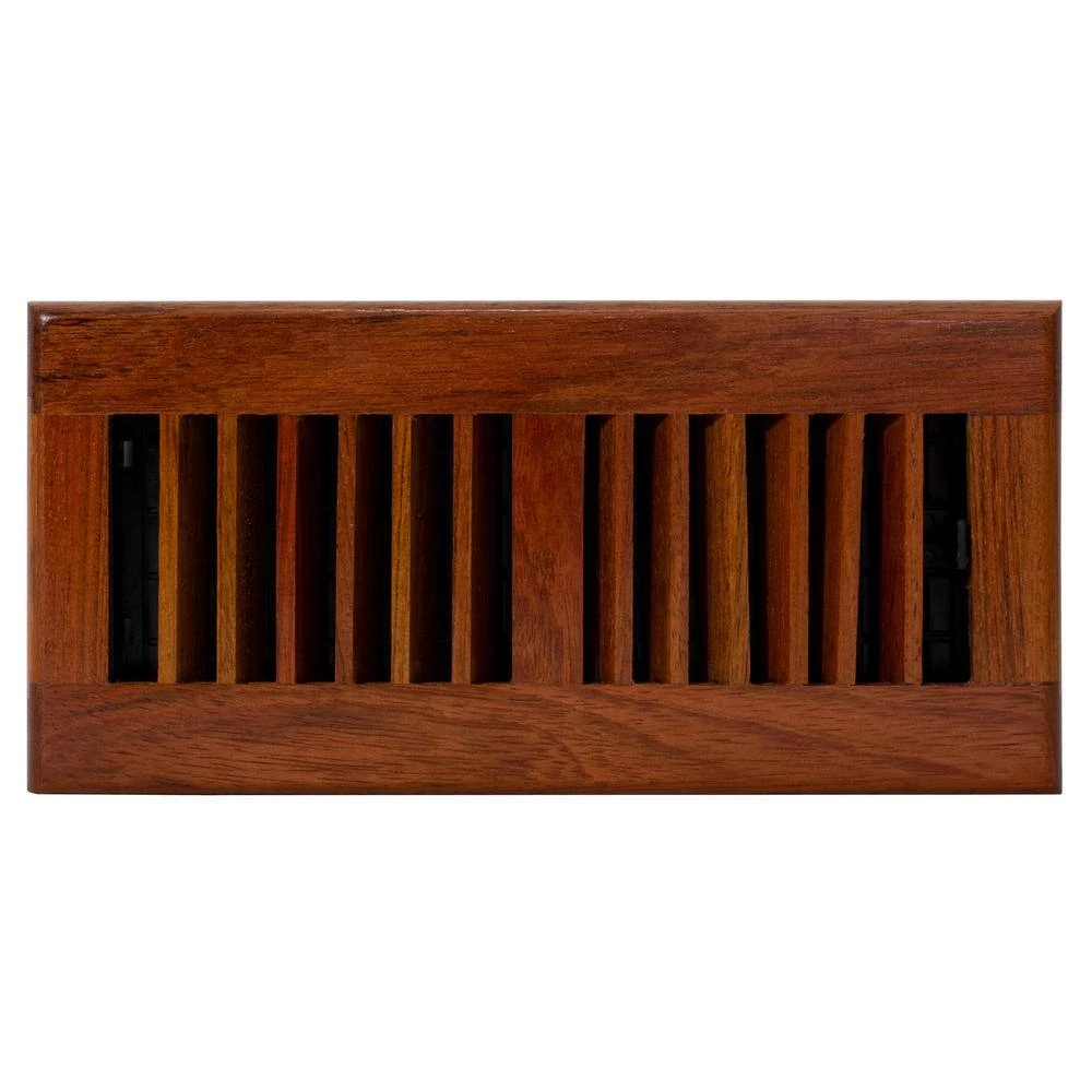 4 In. X 10 In. Louvered Floor Register, Natural Cherry 2 4 In. X 10 In. Louvered Floor Register, Natural Cherry - Image 2
