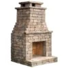 Fremont 47.25 In. X 51.125 In. X 89.625 In. Bethany Ledge Blend Outdoor Weathered Concrete Fireplace Kit