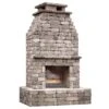 Rockwell 47.25 In. X 66.875 In. X 105.5 In. Timberwood Blend Outdoor Weathered Concrete Fireplace Kit