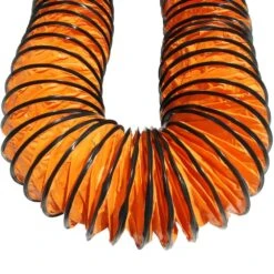 18 In. D X 25 Ft. Air Ventilator Orange Coil - Flexible Ducting - Orange -Fire Place Store rubber cal flexible ductwork 01 191 18 c3 1000
