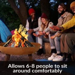 Rustic 34 In. X 15 In. Round Large Cast Iron Wood-Burning Fire Pit Bowl -Fire Place Store rust sunnydaze wood burning fire pits rcm lg570 1f 1000