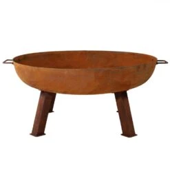 Rustic 34 In. X 15 In. Round Large Cast Iron Wood-Burning Fire Pit Bowl -Fire Place Store rust sunnydaze wood burning fire pits rcm lg570 c3 1000