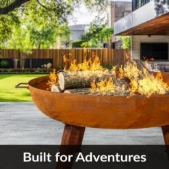 Rustic 34 In. X 15 In. Round Large Cast Iron Wood-Burning Fire Pit Bowl -Fire Place Store rust sunnydaze wood burning fire pits rcm lg570 fa 1000