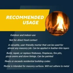 Firebox Brick And Hi-Heat Mortar Repair Kit With 5 Bricks And 2 Lbs. Hi-Heat Dry Mix Mortar For Build Repair -Fire Place Store rutland fireplace stove parts kt603211 1d 1000